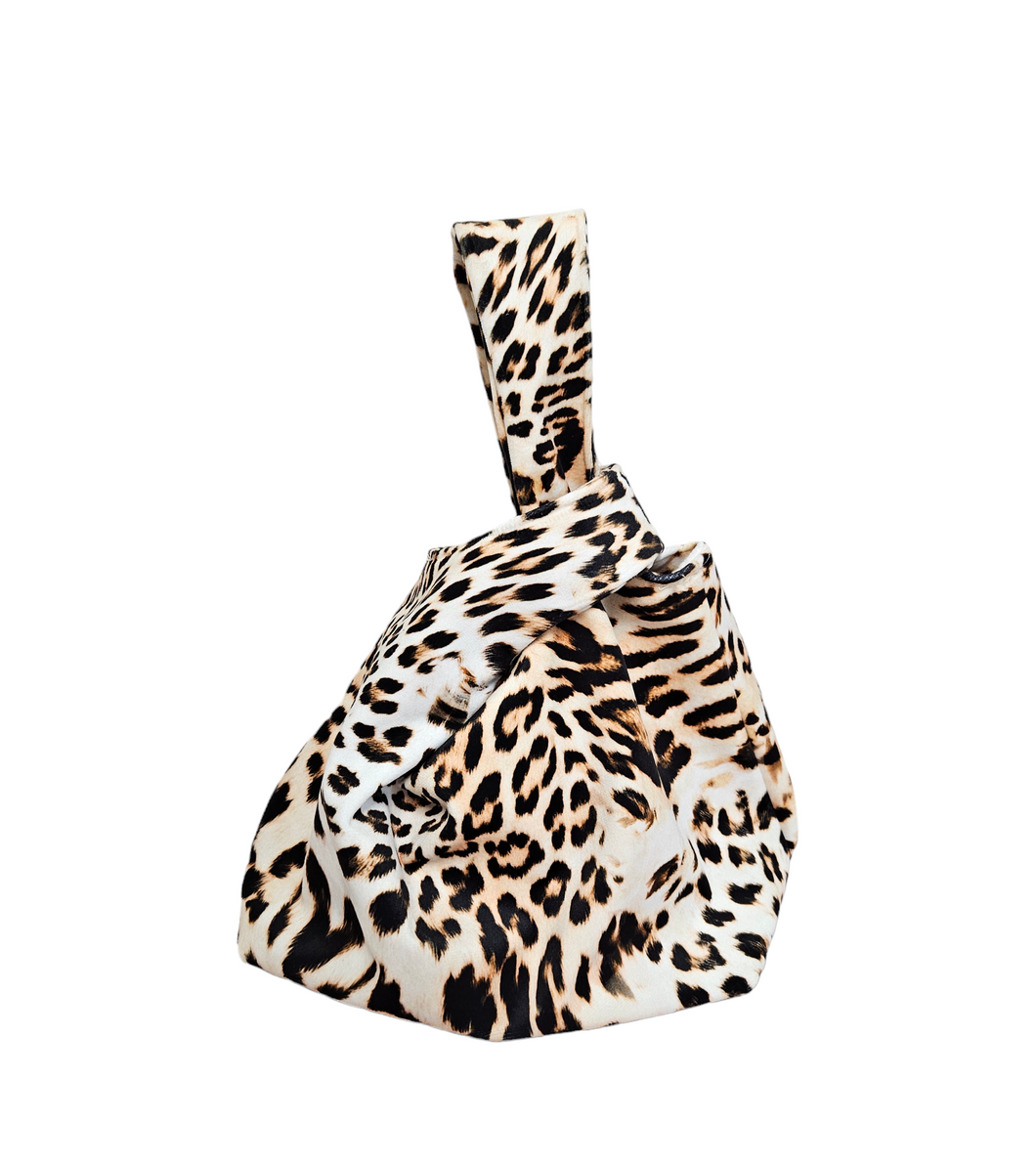 Leopard Print Velvet Knot Bag