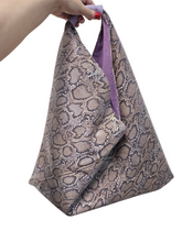 Load image into Gallery viewer, Oversized Snakeskin Origami Bag
