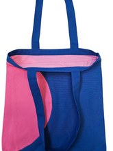 Load image into Gallery viewer, Royal Blue and Pink Canvas Tote Bag
