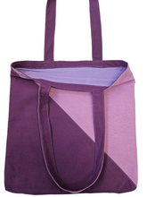 Load image into Gallery viewer, Purple and Lilac Triangle Canvas Tote Bag
