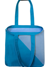 Load image into Gallery viewer, Turquoise and Blue Triangle Canvas Tote Bag
