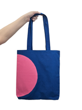 Load image into Gallery viewer, Royal Blue and Pink Canvas Tote Bag
