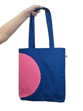 Load image into Gallery viewer, Royal Blue and Pink Canvas Tote Bag
