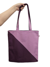 Load image into Gallery viewer, Purple and Lilac Triangle Canvas Tote Bag
