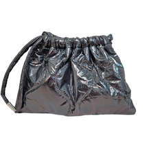 Load image into Gallery viewer, Silver Quilt Drawstring Clutch
