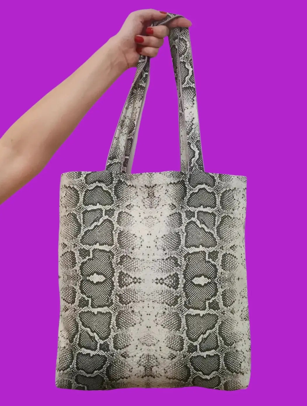 Snakeskin Print Tote Bag