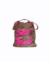 Load image into Gallery viewer, Neon Pink and Leopard Print Appliqué Tote Bag
