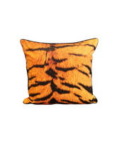 Load image into Gallery viewer, Orange Tiger Print Velvet Square Cushion
