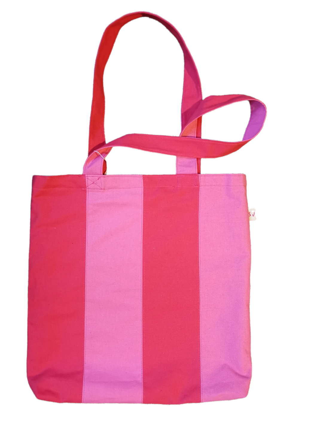 Pink and Red Canvas Candy Stripe Tote Bag